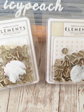 American Crafts Elements Medium Brads Vanilla Brown Sugar Discontinued Supply